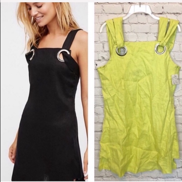 Free People Dresses & Skirts - NWT FREE PEOPLE /yellow lime Linen Shift Dress